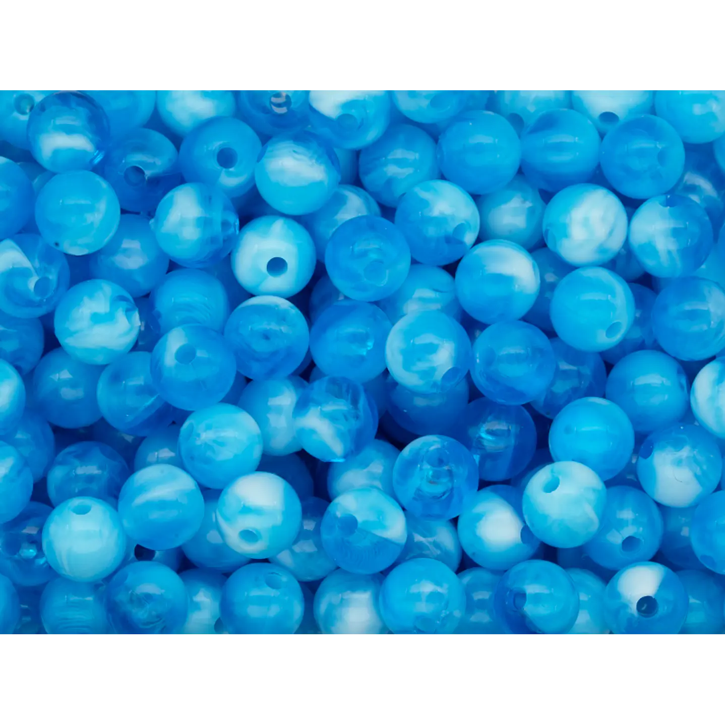 ACRILICO AGATA AZUL CLARO IMITACION # 8MM POR 50 GRAMOS (200 UNIDADES APROXIMADAMENTE) 1