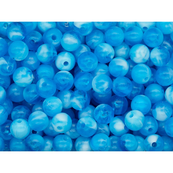 ACRILICO AGATA AZUL CLARO IMITACION # 8MM POR 50 GRAMOS (200 UNIDADES APROXIMADAMENTE) 1