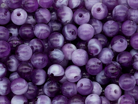 ACRILICO AGATA MORADO IMITACION # 8MM POR 50 GRAMOS (200 UNIDADES APROXIMADAMENTE)