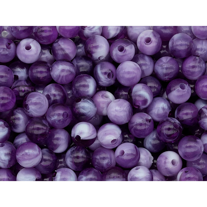 ACRILICO AGATA MORADO IMITACION # 8MM POR 50 GRAMOS (200 UNIDADES APROXIMADAMENTE) 1