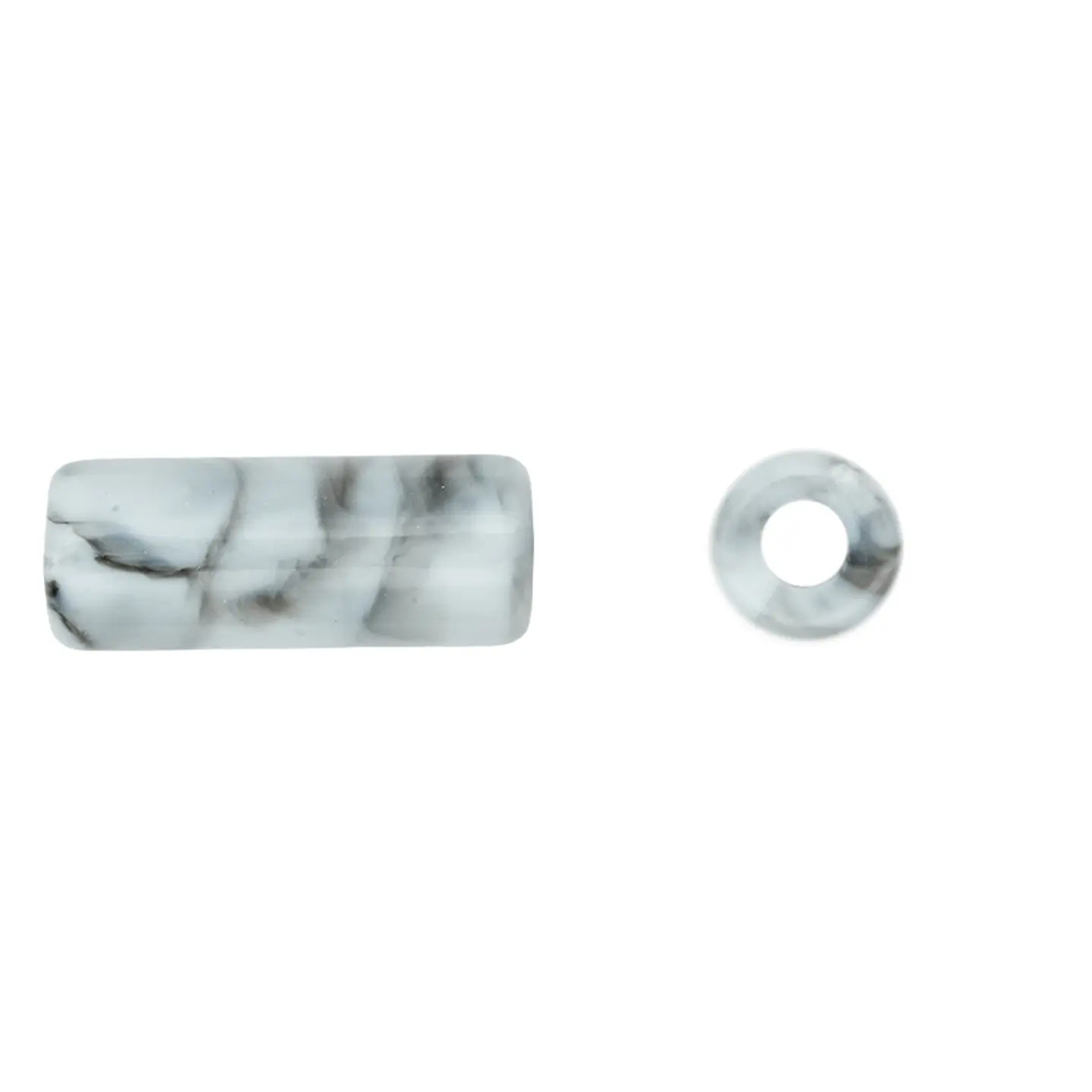 ACRILICO AGATA TUBO IMITACION HOWLITA # 17*7MM POR 25 GRAMOS (40 UNIDADES APROXIMADAMENTE) 1