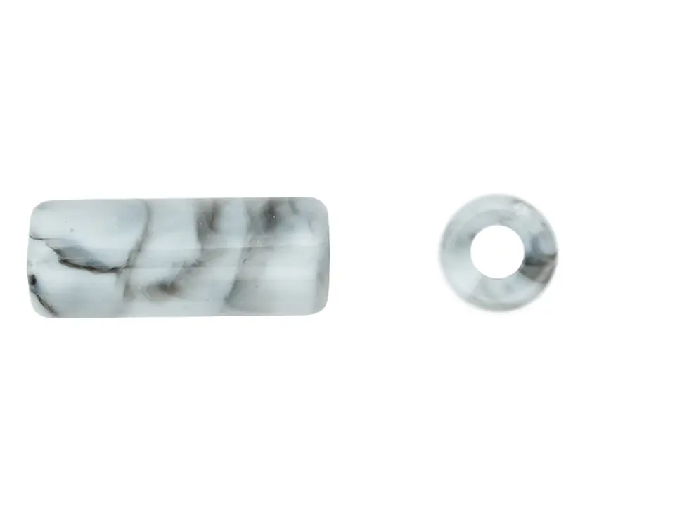 ACRILICO AGATA TUBO IMITACION HOWLITA # 17*7MM POR 25 GRAMOS (40 UNIDADES APROXIMADAMENTE) 1