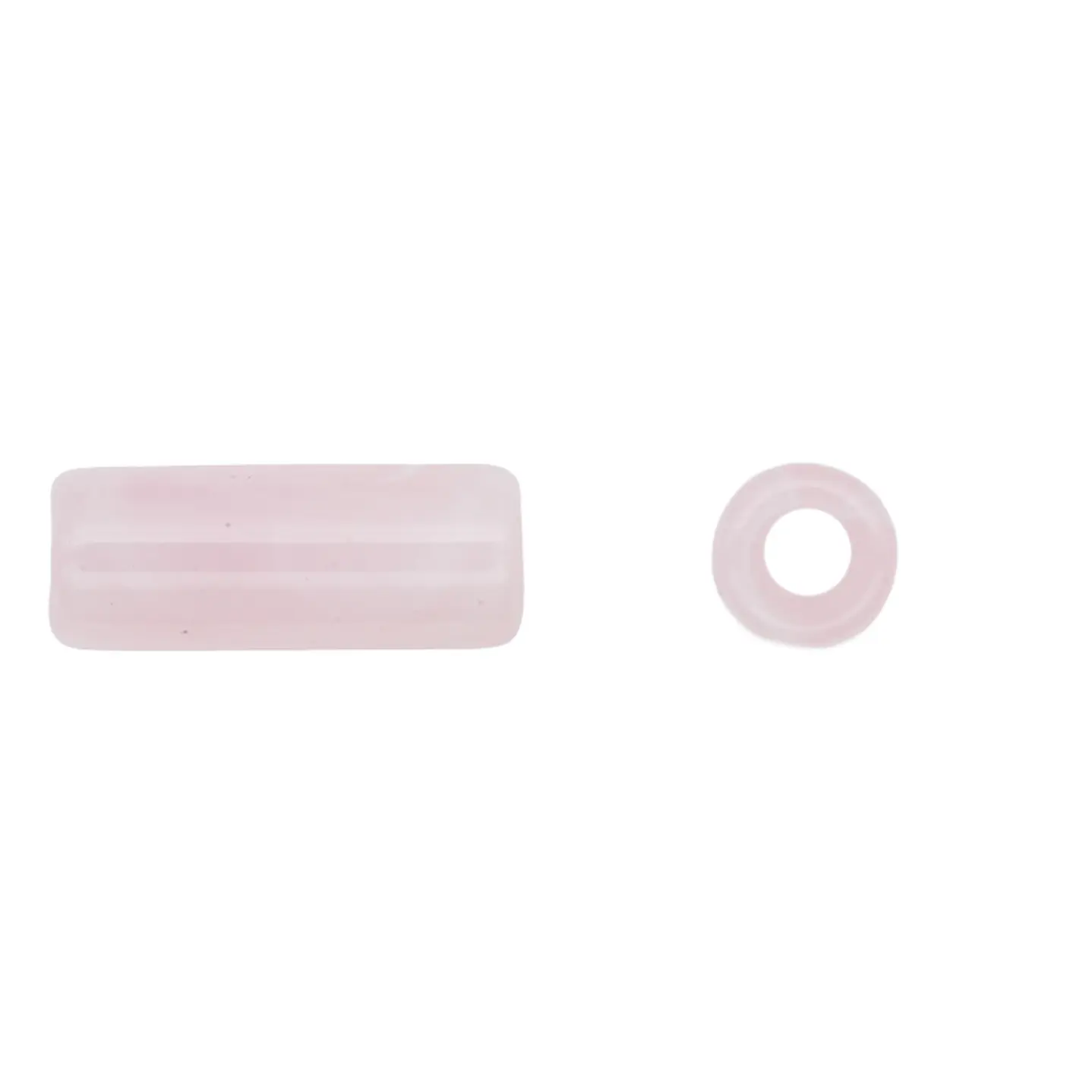 ACRILICO AGATA TUBO IMITACION CUARZO ROSA # 17*7MM POR 25 GRAMOS (40 UNIDADES APROXIMADAMENTE) 1