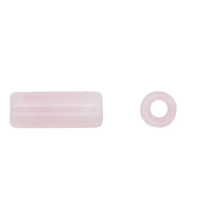 ACRILICO AGATA TUBO IMITACION CUARZO ROSA # 17*7MM POR 25 GRAMOS (40 UNIDADES APROXIMADAMENTE) 1