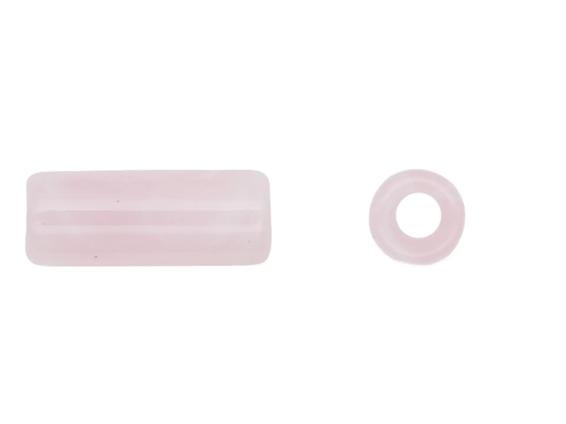 ACRILICO AGATA TUBO IMITACION CUARZO ROSA # 17*7MM POR 25 GRAMOS (40 UNIDADES APROXIMADAMENTE) 1