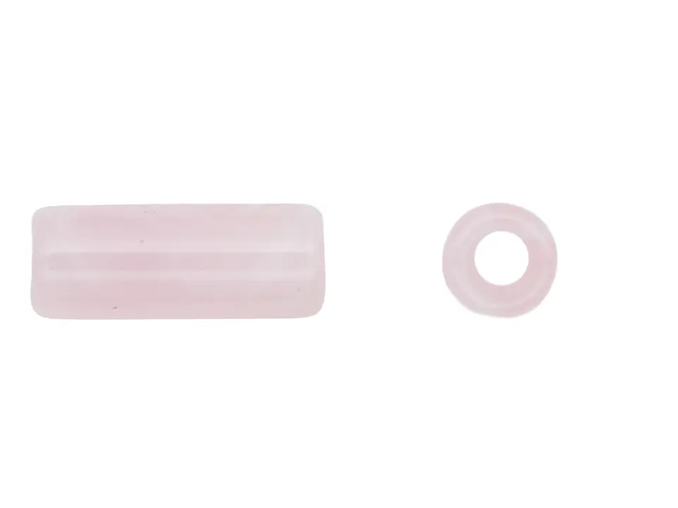 ACRILICO AGATA TUBO IMITACION CUARZO ROSA # 17*7MM POR 25 GRAMOS (40 UNIDADES APROXIMADAMENTE) 1