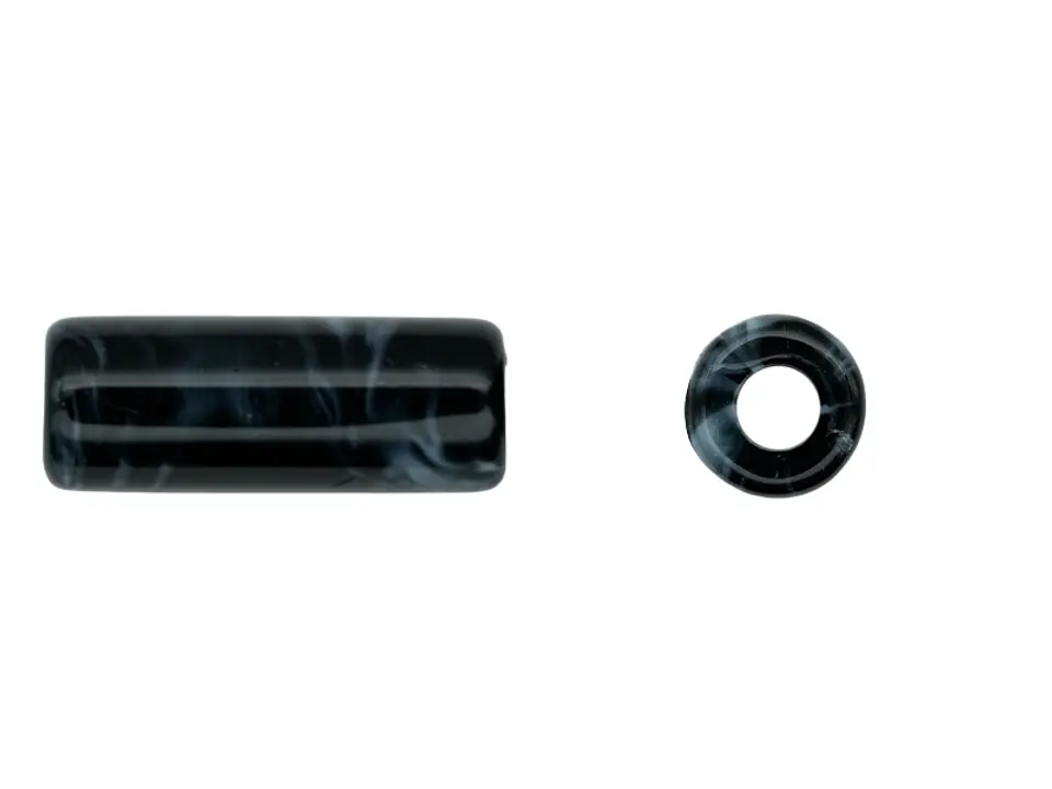 ACRILICO AGATA TUBO IMITACION AGATA NEGRA # 17*7MM POR 25 GRAMOS (40 UNIDADES APROXIMADAMENTE) 1