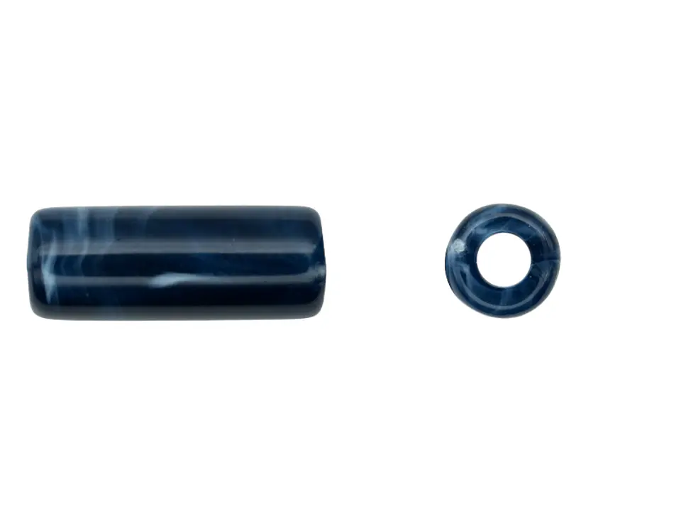 ACRILICO AGATA TUBO IMITACION AGATA AZUL REY  # 17*7MM POR 25 GRAMOS (40 UNIDADES APROXIMADAMENTE) 1