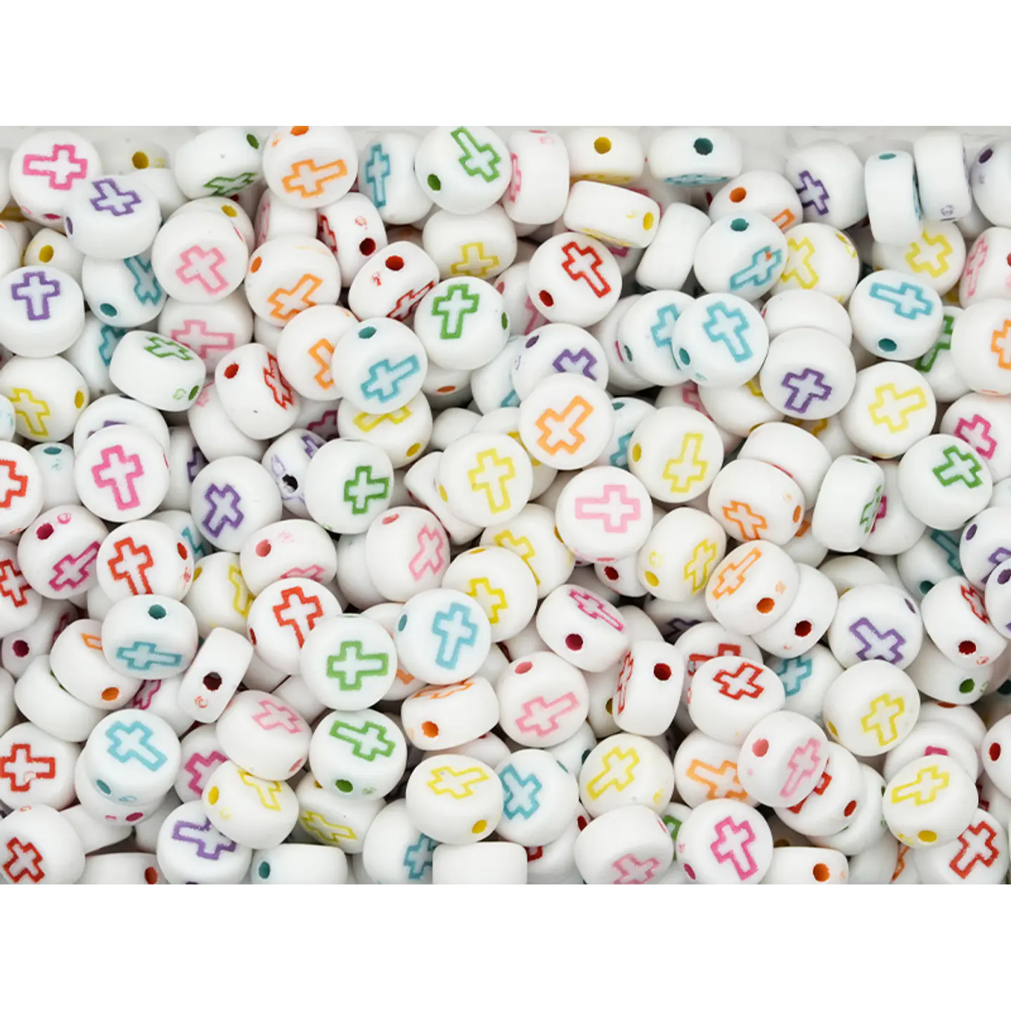 ACRILICO PLANO BLANCO CRUZ MIX 8MM  POR 50 GRAMOS (400 UNIDADES APROXIMADAMENTE) 1