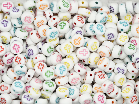 ACRILICO PLANO BLANCO CRUZ MIX 8MM  POR 50 GRAMOS (400 UNIDADES APROXIMADAMENTE)