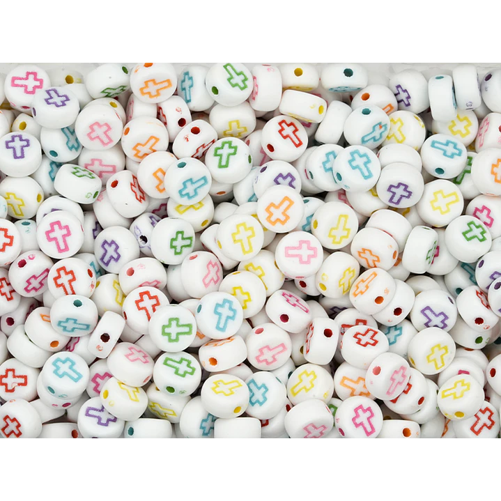 ACRILICO PLANO BLANCO CRUZ MIX 8MM  POR 50 GRAMOS (400 UNIDADES APROXIMADAMENTE) 1