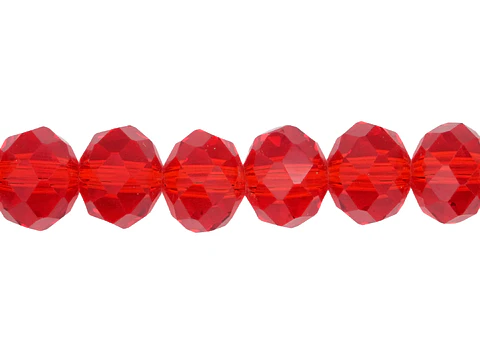 CRISTAL MURANO ROJO TRANSPARENTE # 8MM