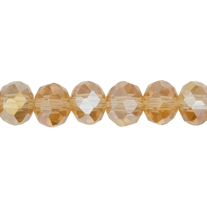 CRISTAL MURANO CAFE MIEL TRANSPARENTE AB # 8MM 1
