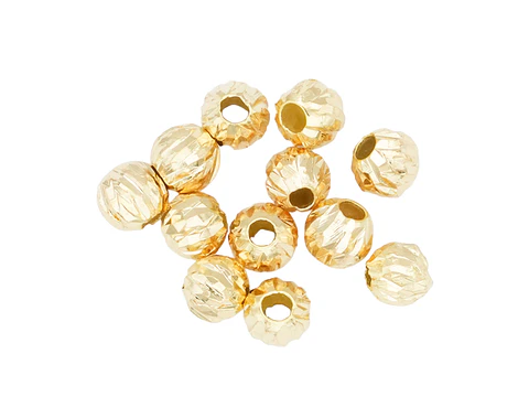 ORO LAMINADO DORADO DIAMANTADO BALIN 4MM POR UNIDAD