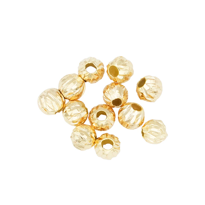 ORO LAMINADO DORADO DIAMANTADO BALIN 4MM POR UNIDAD 1