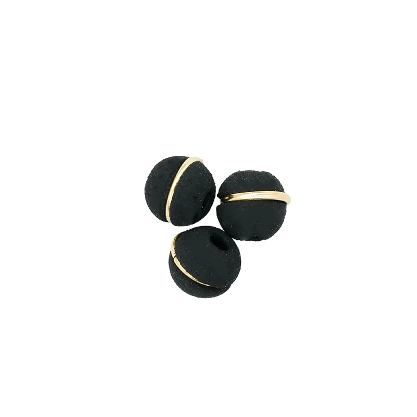 NEOPRENO NEGRO UNA ARGOLLA DORADA 6MM 1