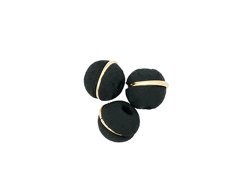 NEOPRENO NEGRO UNA ARGOLLA DORADA 6MM