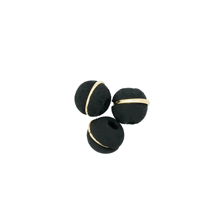 NEOPRENO NEGRO UNA ARGOLLA DORADA 6MM 1