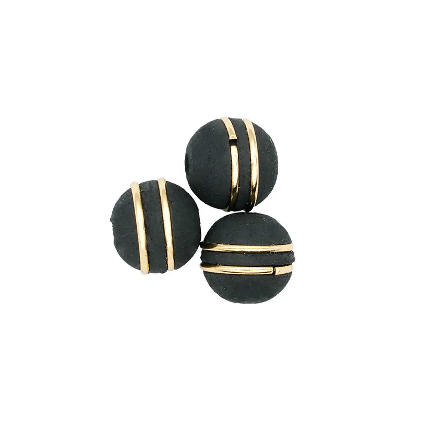 NEOPRENO NEGRO DOS ARGOLLAS DORADAS # 8MM 1