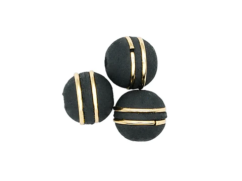 NEOPRENO NEGRO DOS ARGOLLAS DORADAS # 8MM