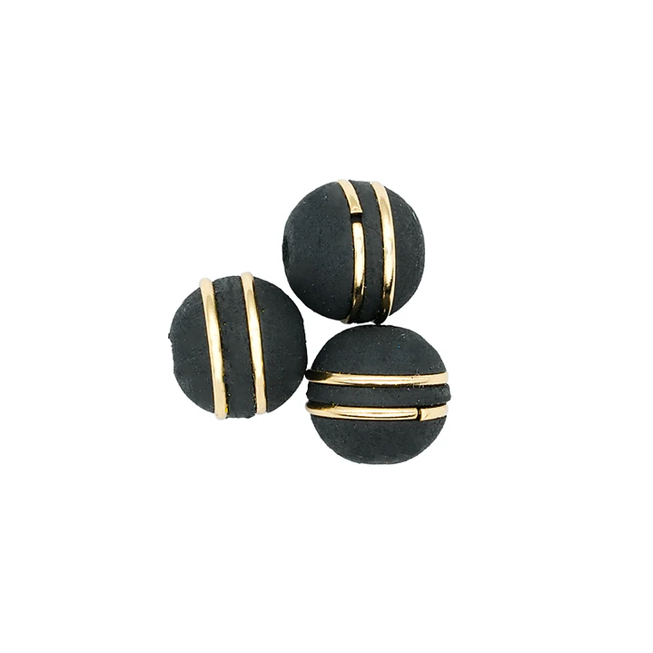 NEOPRENO NEGRO DOS ARGOLLAS DORADAS # 8MM 1