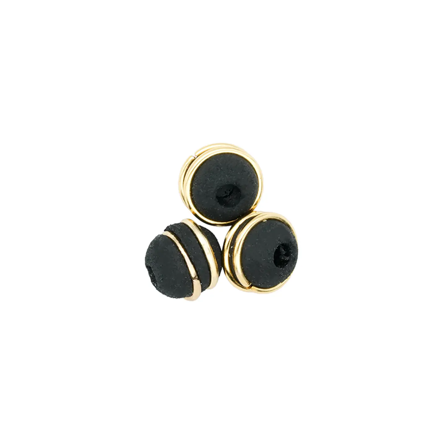 NEOPRENO NEGRO # 6MM DOS ARGOLLAS DORADAS 1