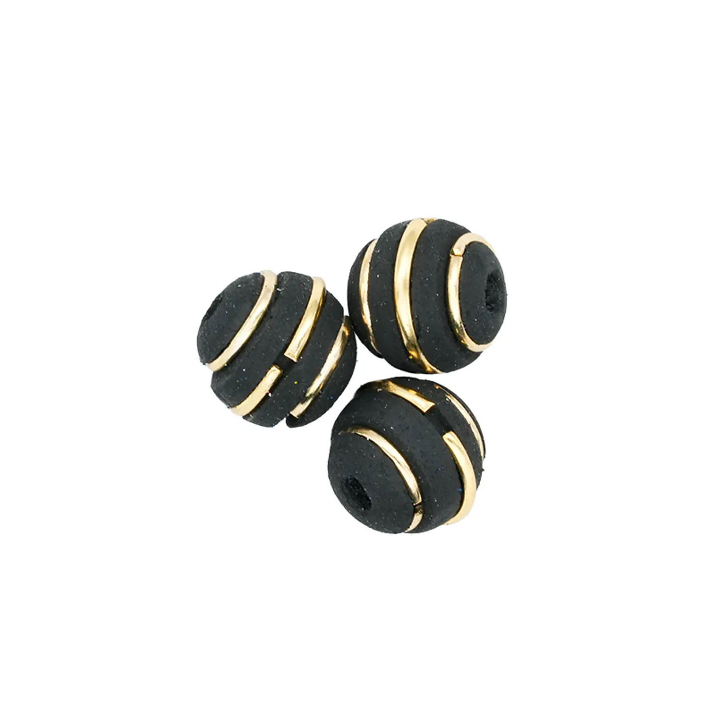 NEOPRENO NEGRO TRES ARGOLLAS DORADAS # 8MM 1