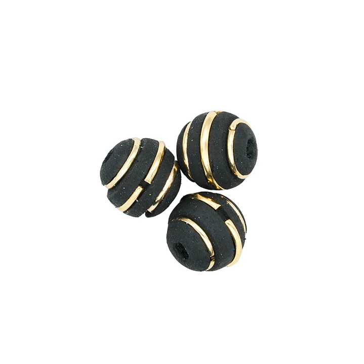 NEOPRENO NEGRO TRES ARGOLLAS DORADAS # 8MM 1