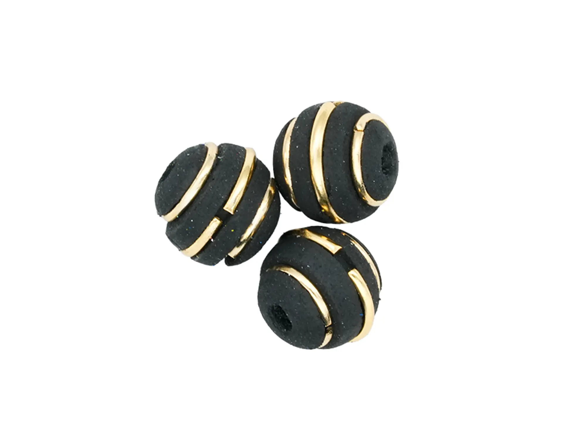 NEOPRENO NEGRO TRES ARGOLLAS DORADAS # 8MM 1