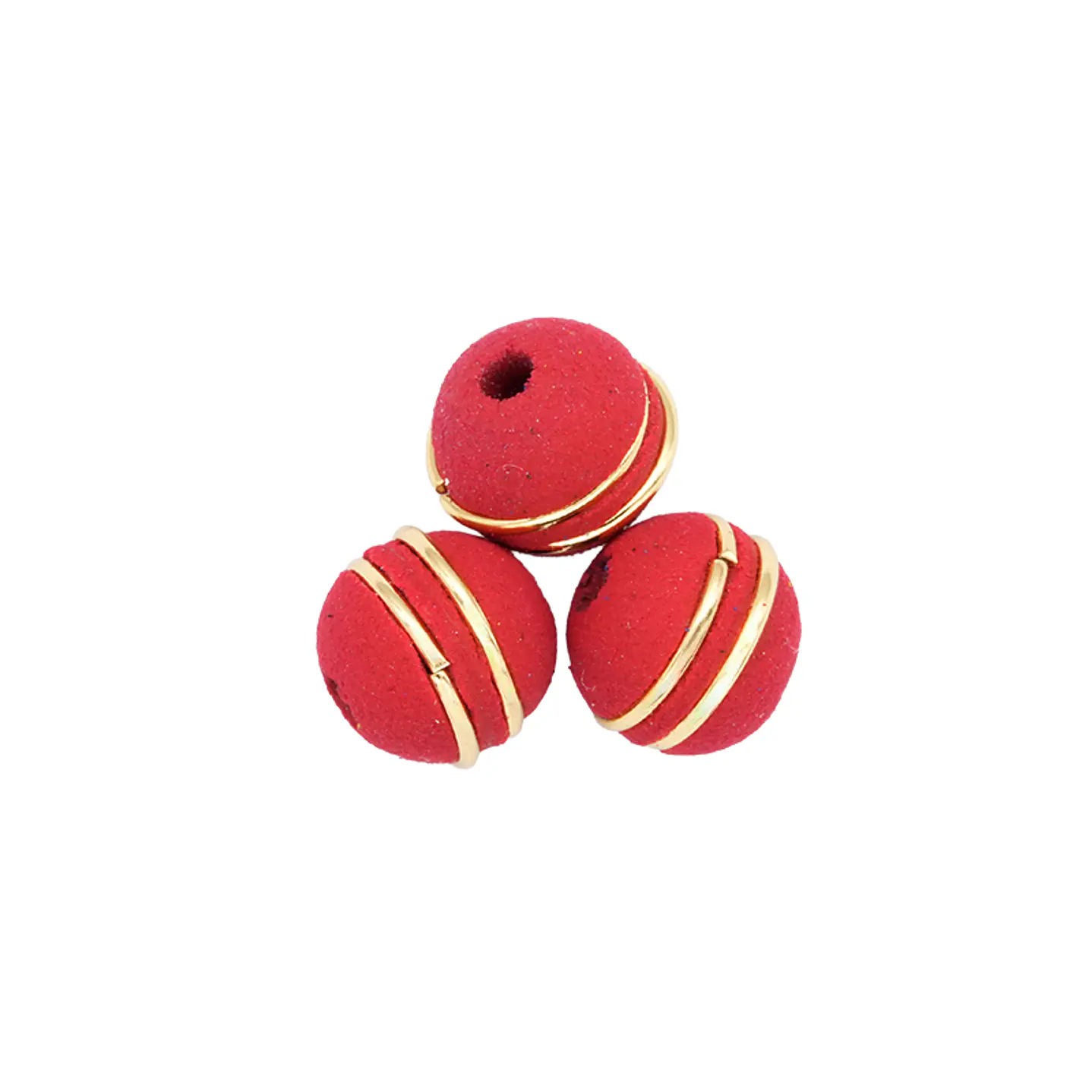 NEOPRENO ROJO DOS ARGOLLAS DORADAS #8MM 1