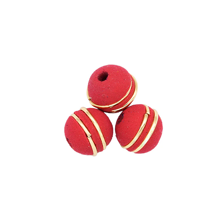 NEOPRENO ROJO DOS ARGOLLAS DORADAS #8MM 1