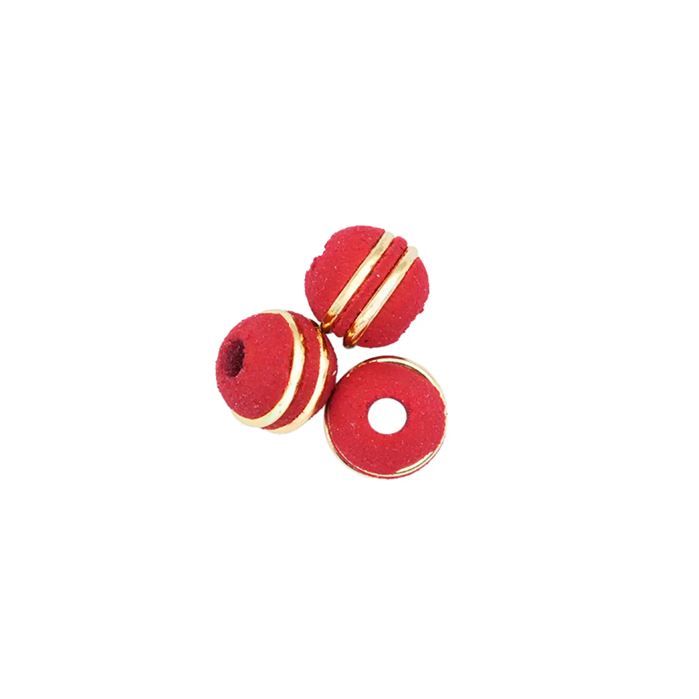 NEOPRENO ROJO DOS ARGOLLAS DORADAS # 6MM 1