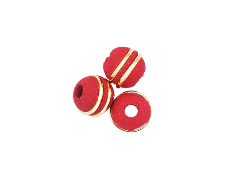 NEOPRENO ROJO DOS ARGOLLAS DORADAS # 6MM