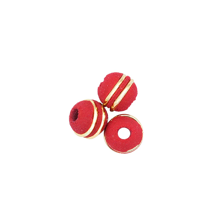 NEOPRENO ROJO DOS ARGOLLAS DORADAS # 6MM 1
