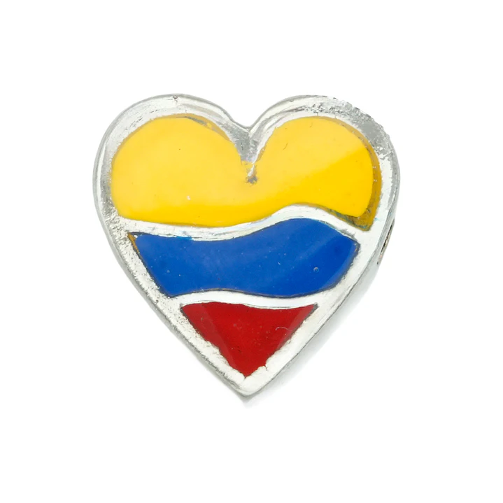 SAMAK PLATEADA CENTRO CORAZON COLOMBIA 15MM  1