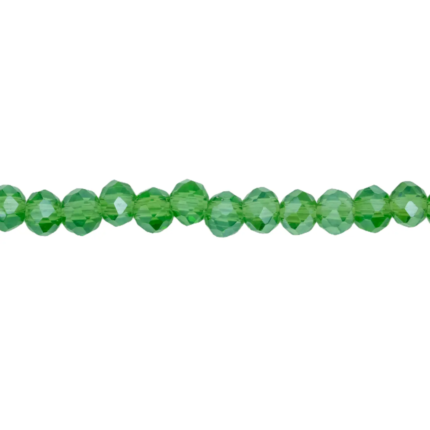 MURANO GLASS # 4MM BASIL GREEN AB TRANSPARENT X 146 UNIT APPROX 1