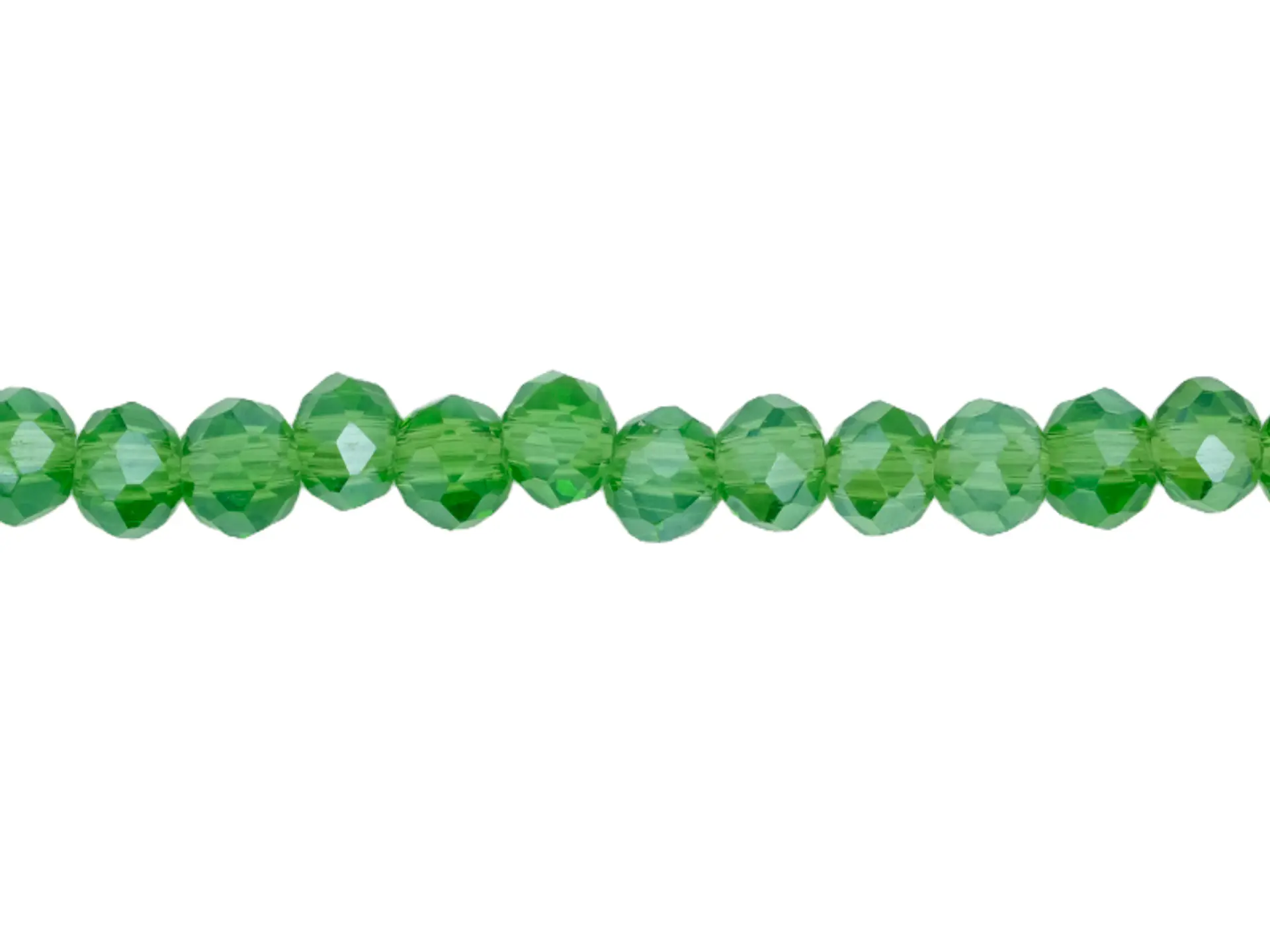 MURANO GLASS # 4MM BASIL GREEN AB TRANSPARENT X 146 UNIT APPROX 1
