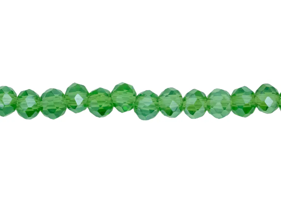 MURANO GLASS # 4MM BASIL GREEN AB TRANSPARENT X 146 UNIT APPROX 1