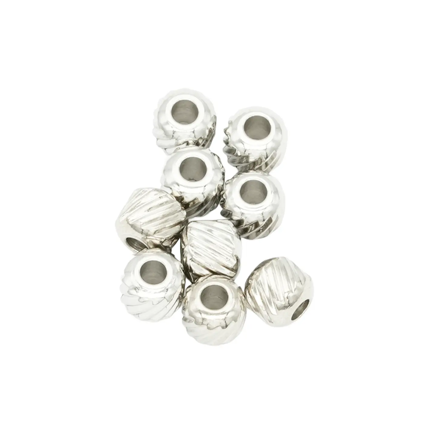ACERO PLATEADO BALIN MARTILLADO 3MM X 10 UNIDADES 1