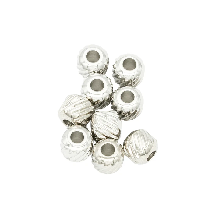 ACERO PLATEADO BALIN MARTILLADO 3MM X 10 UNIDADES 1
