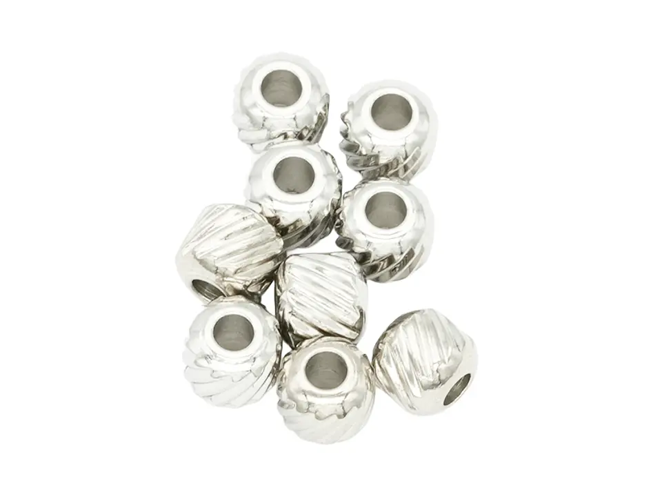 ACERO PLATEADO BALIN MARTILLADO 3MM X 10 UNIDADES 1