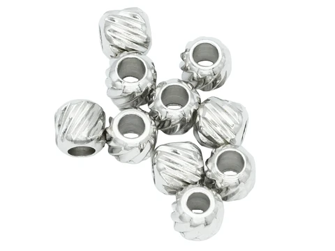 ACERO PLATEADO BALIN MARTILLADO 4MM X 10 UNIDADES