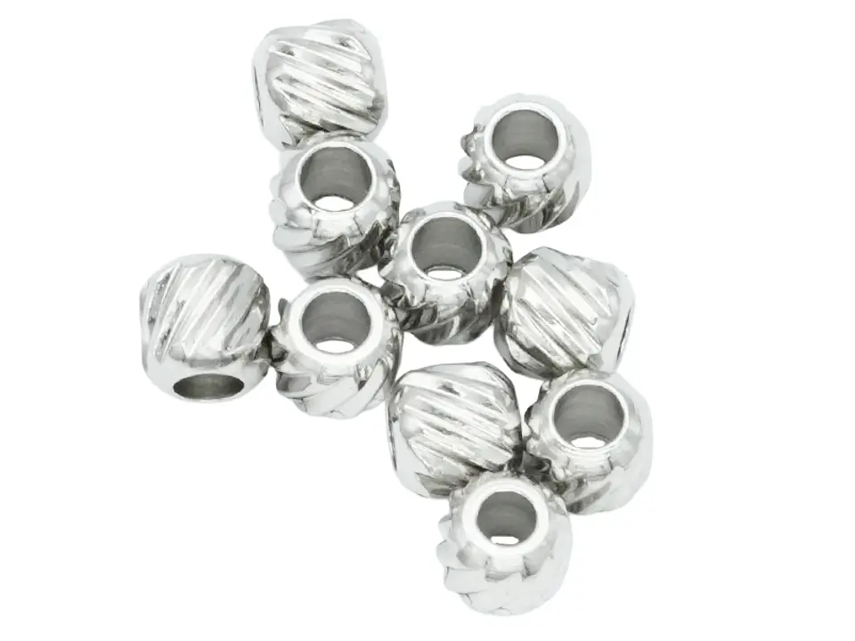 ACERO PLATEADO BALIN MARTILLADO 4MM X 10 UNIDADES 1
