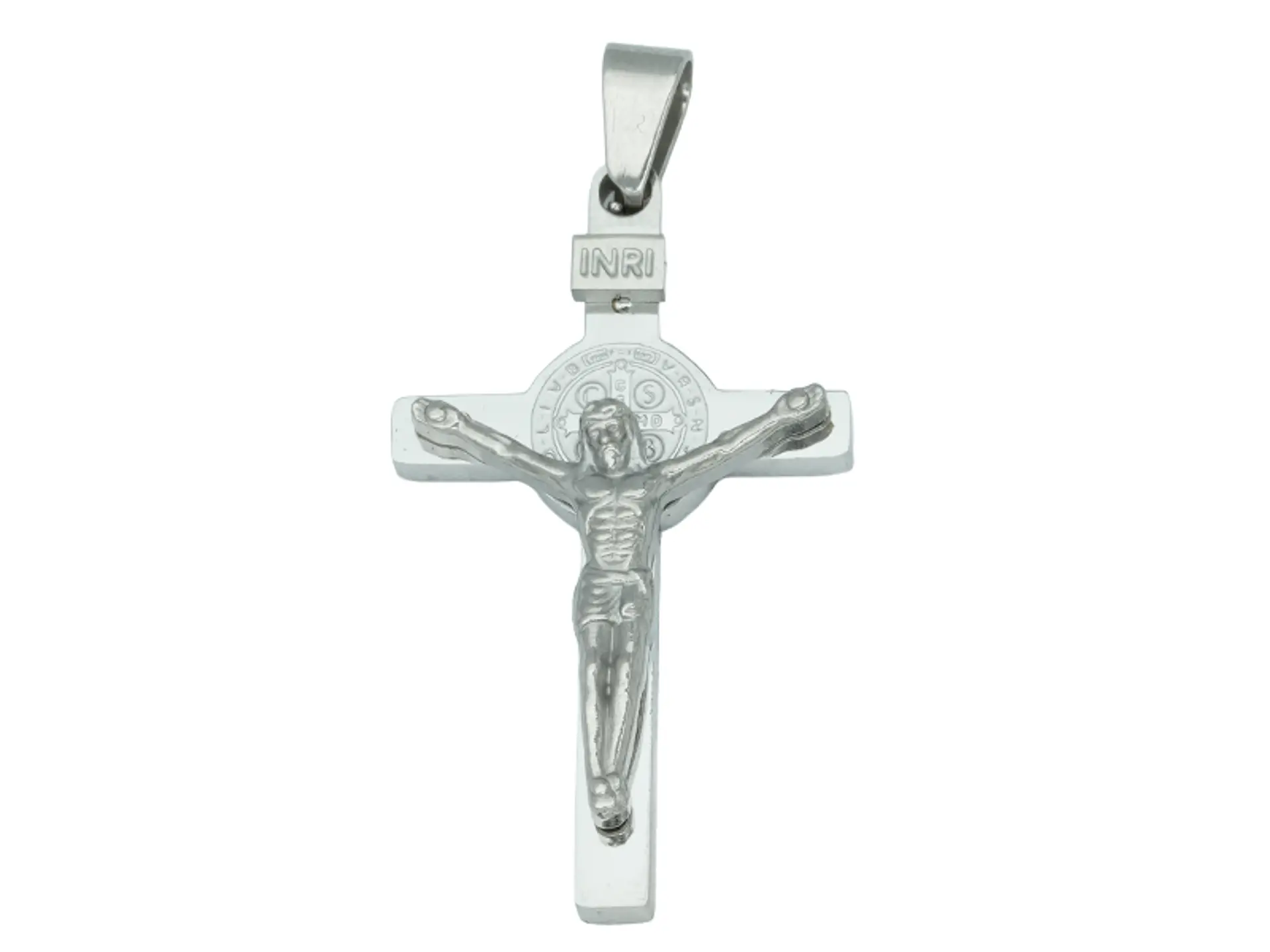 ACERO PLATEADO CRISTO SAN BENITO 30*17*2MM 1
