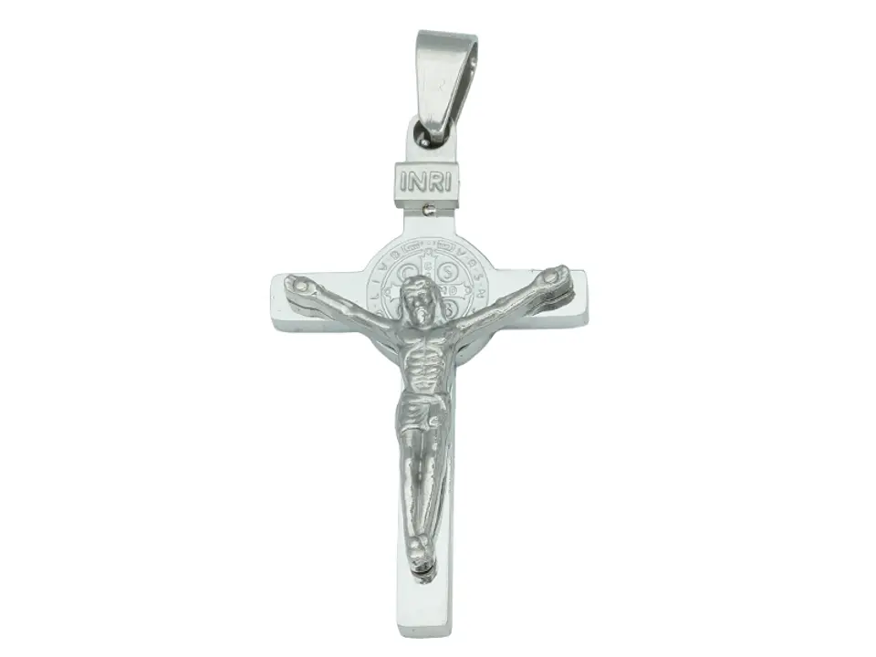 ACERO PLATEADO CRISTO SAN BENITO 30*17*2MM 1