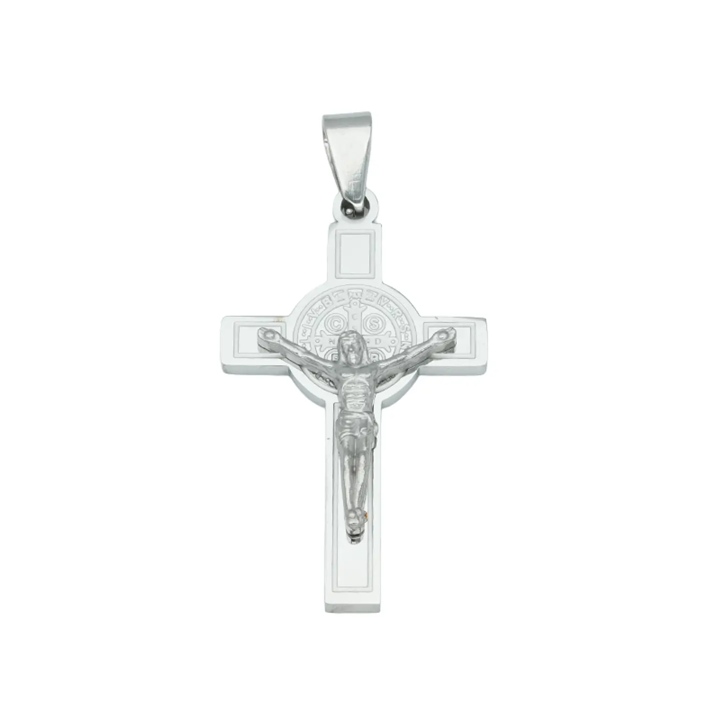 ACERO PLATEADO CRISTO SAN BENITO 30*22*2MM 1