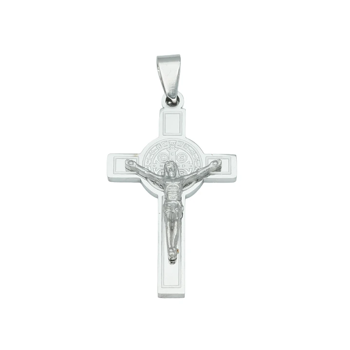 ACERO PLATEADO CRISTO SAN BENITO 30*22*2MM 1