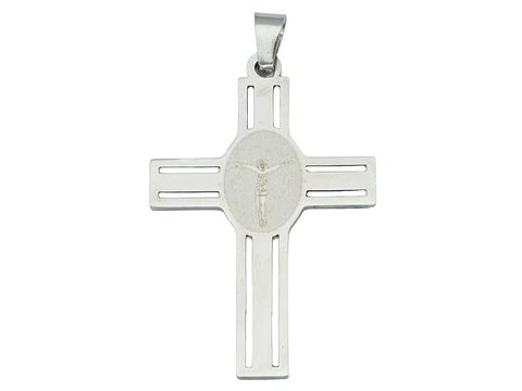 ACERO PLATEADO CRUZ CENTRO CRISTO 35*23*1.3MM