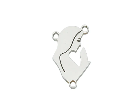 ACERO PLATEADO CRUCERO SILUETA VIRGEN 16*8MM