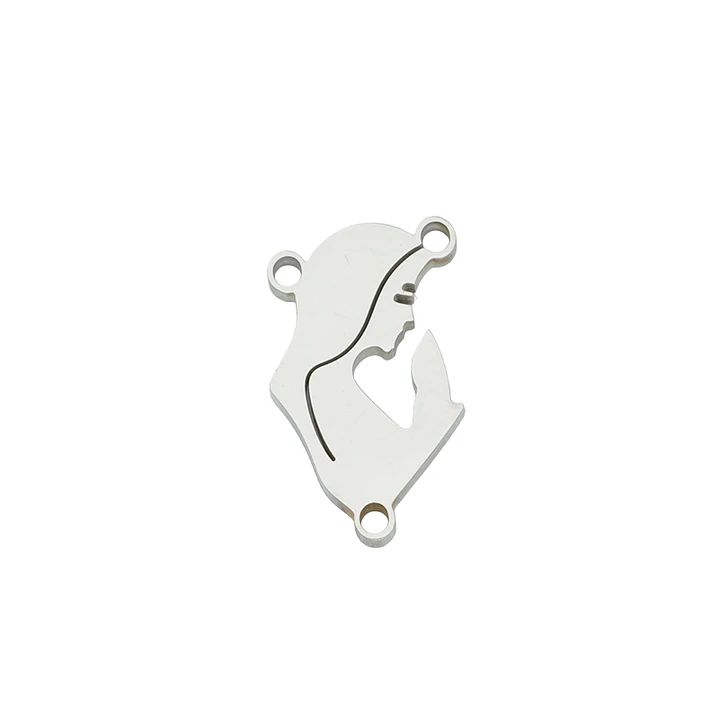 ACERO PLATEADO CRUCERO SILUETA VIRGEN 16*8MM 1